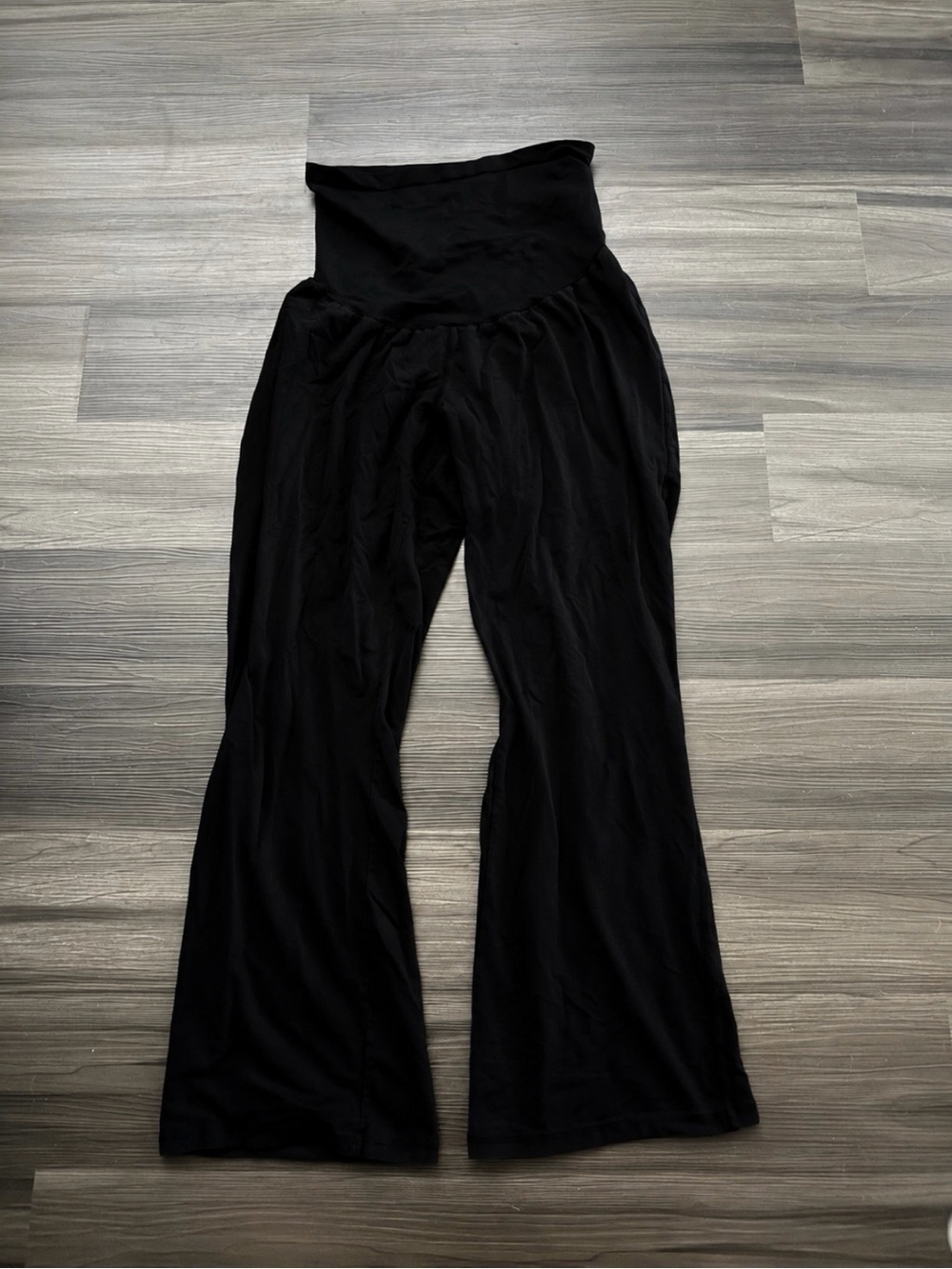 Oh Baby Plus Size Maternity Black High-Waist Wide-Leg leggings 2X